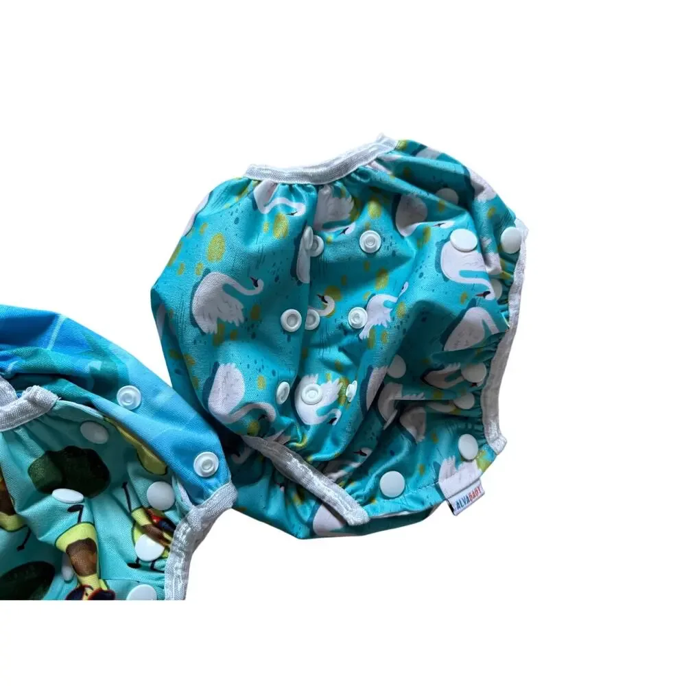 Alva baby‎ diaper cover bundle of two adjustable one size cute prints